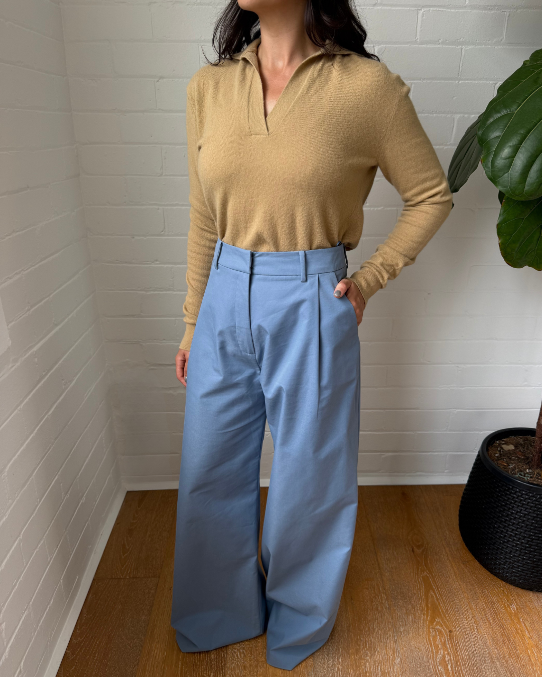 Oroton Wool Rugby Polo Knit - Size XS