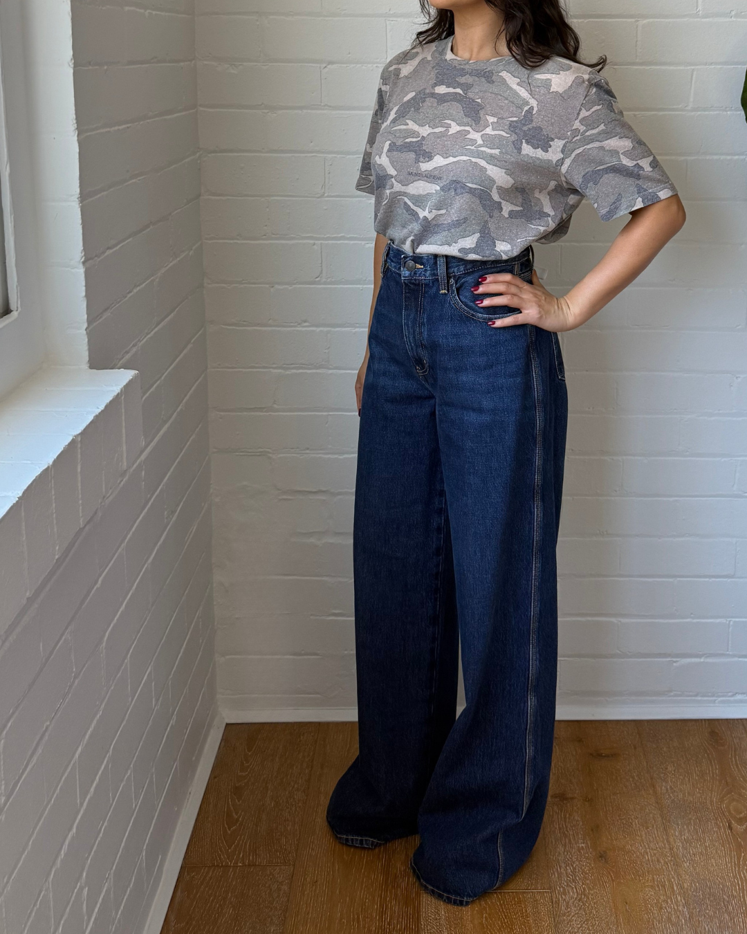 Frame Spencer The Cuffed Wide Jeans - Size 27