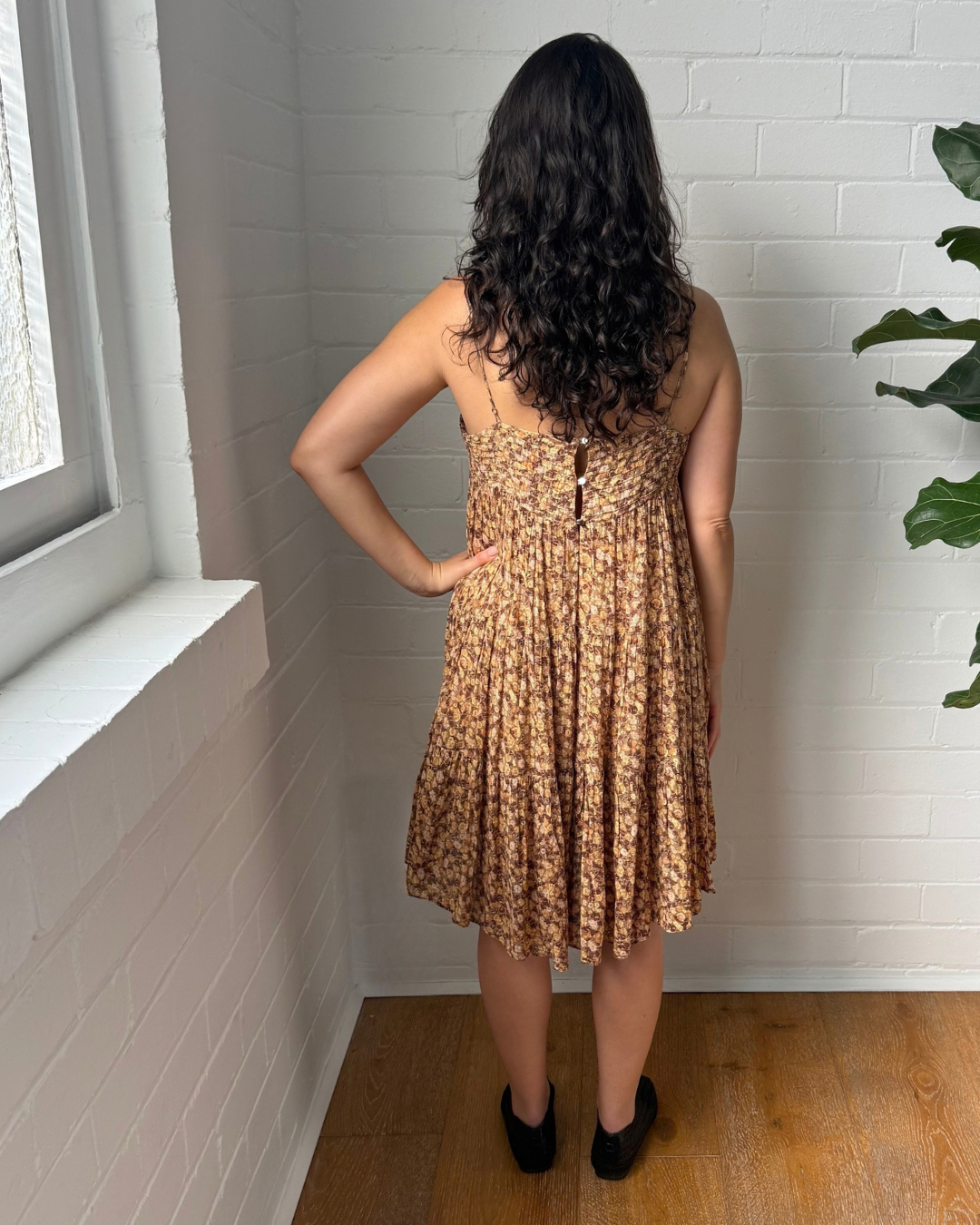 Shona Joy Fauna Pin Tuck Low Back Mini Dress - Size 12