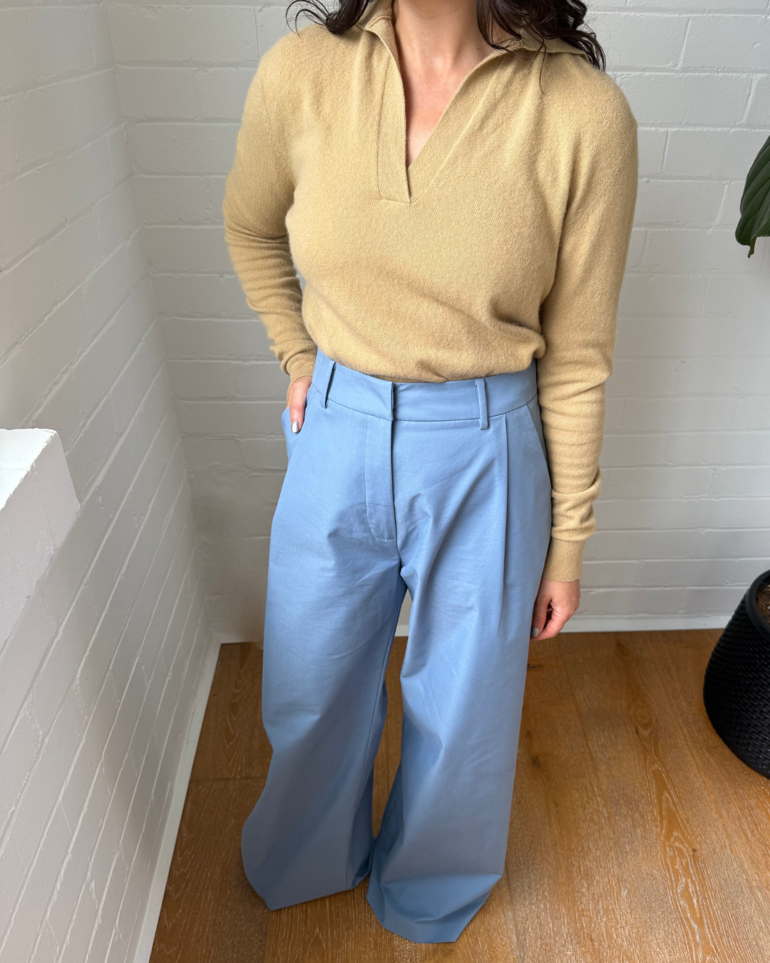 Oroton Wool Rugby Polo Knit - Size XS