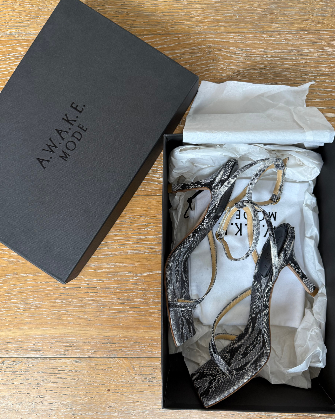 A.W.A.K.E Mode Delta High Python Sandal - Size 37