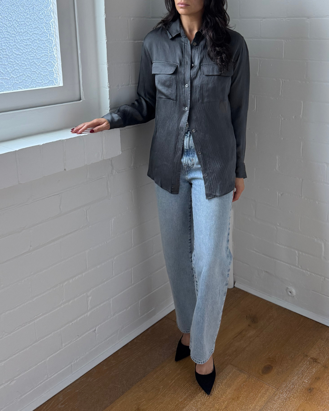 Equipment Slim Signature Silk Shirt  - Size XS