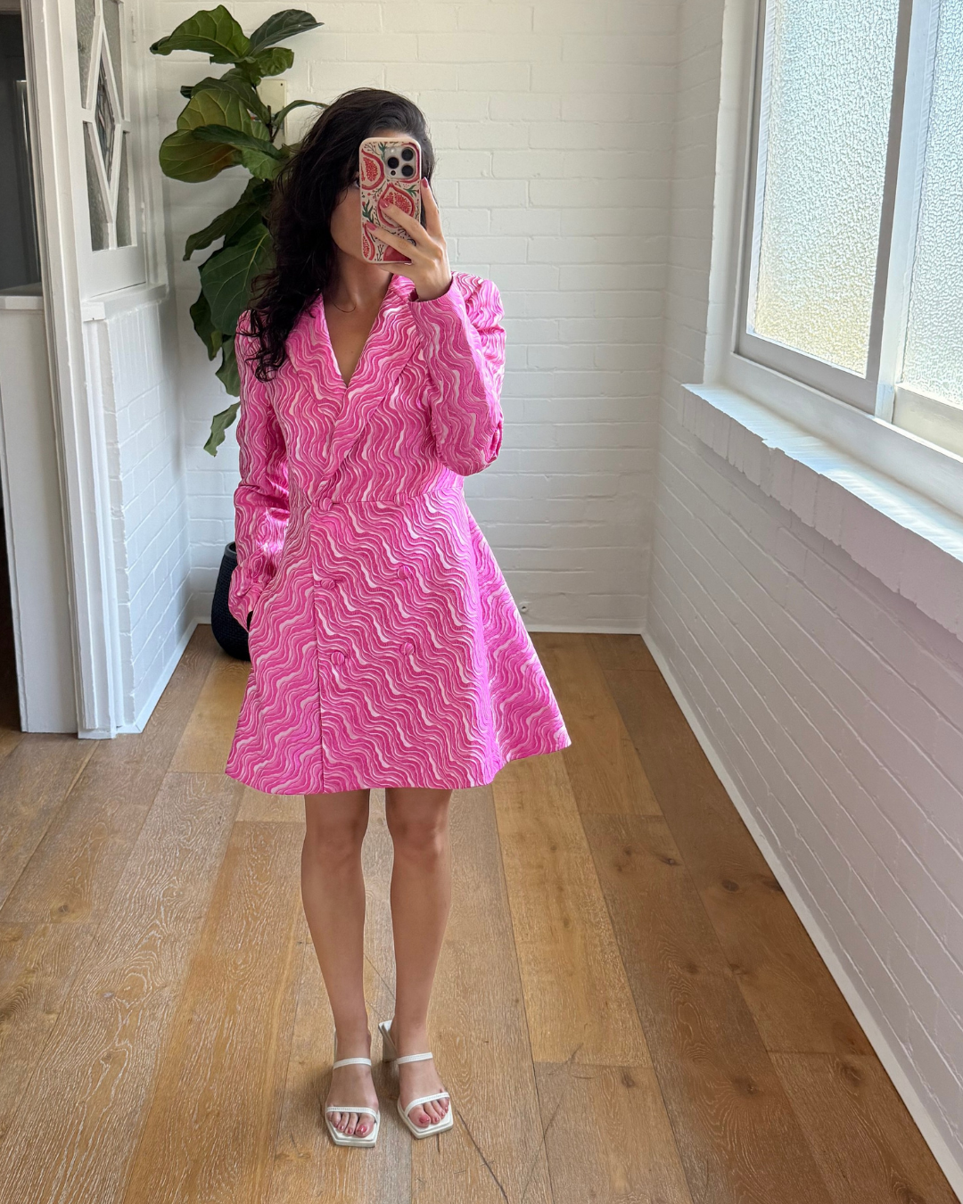 Rotate Pink Jacquard Blazer Dress - Size 10