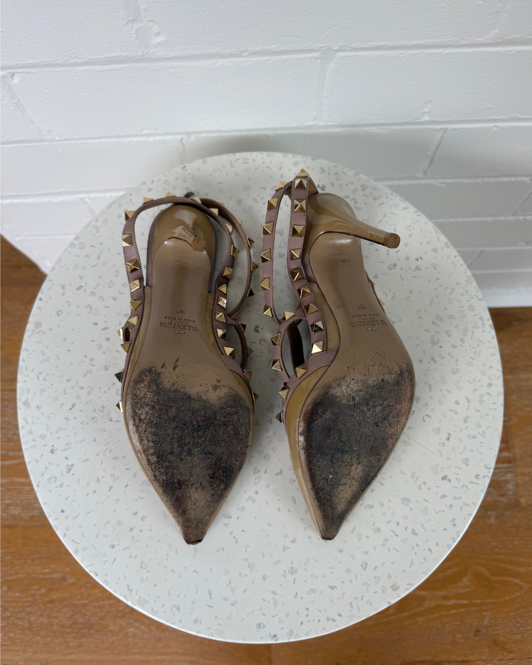 Valentino Garavani Rockstud Ankle Strap Pumps - Size 36