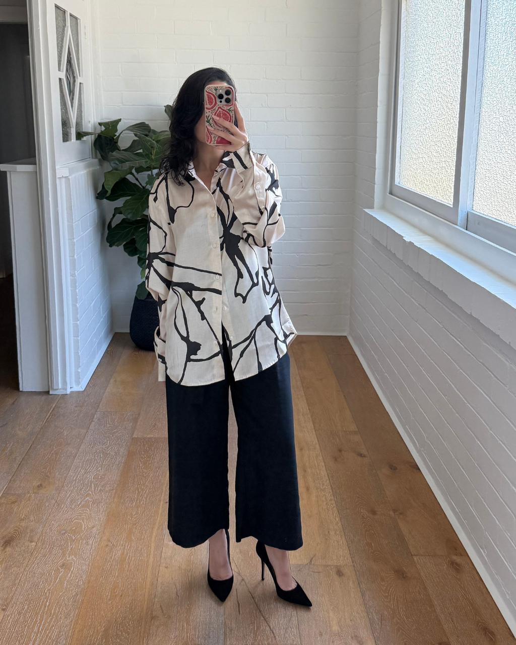 Reiss Abstract Print Shirt - Size Medium