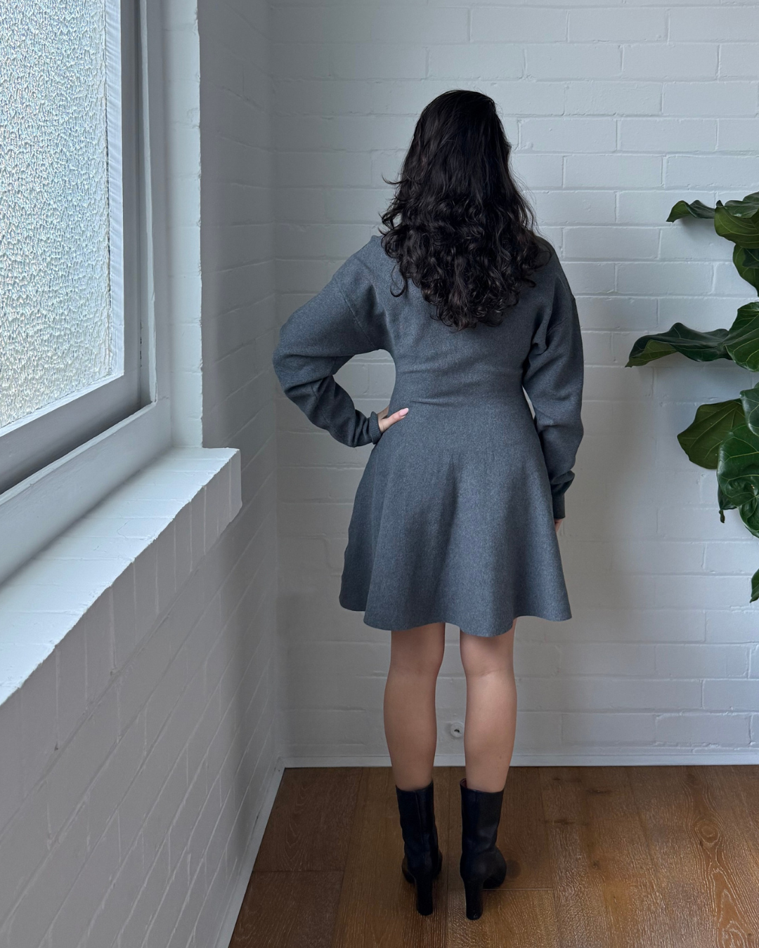 Helsa Saffron Mini Knit Dress - Size Small