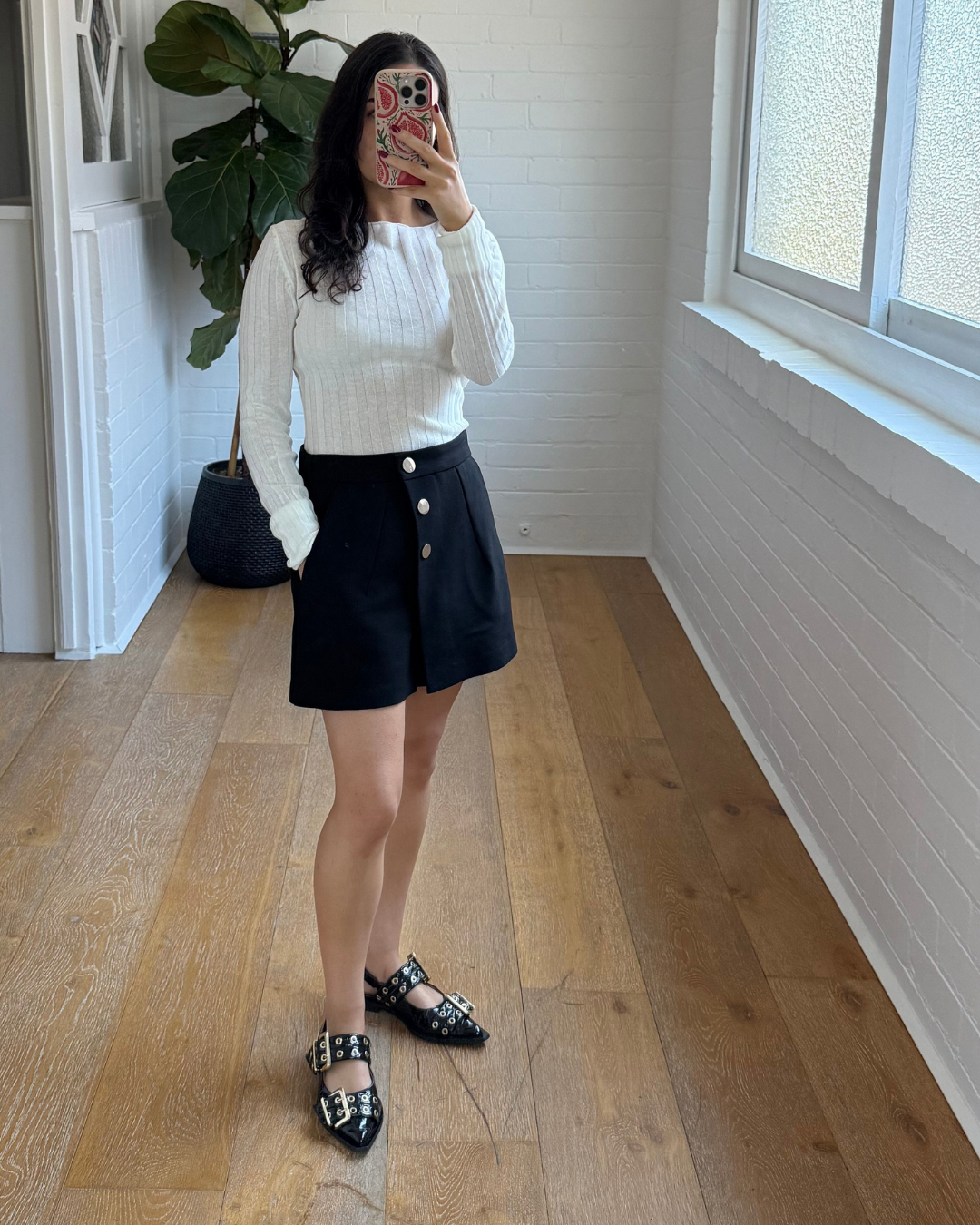 Maje Black Structured Skort - Size 38 (AU 10)