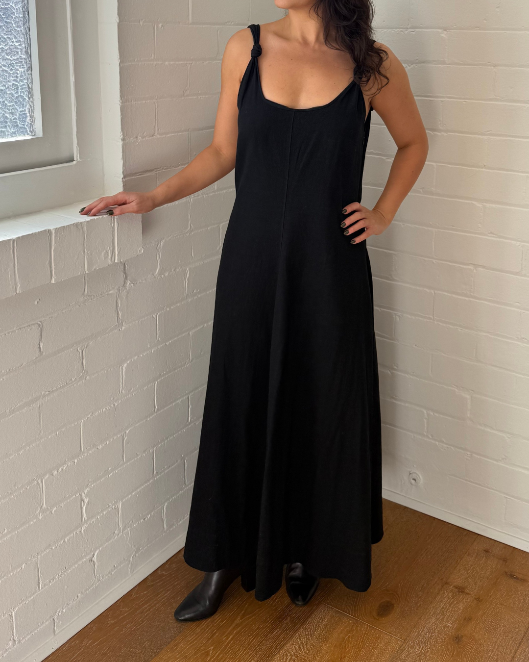Marle Knotted Shoulders Maxi Dress - Size 12