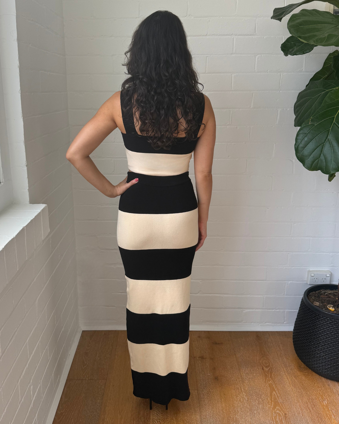 Posse Theo Crop & Striped Knit Skirt Set - Size XS