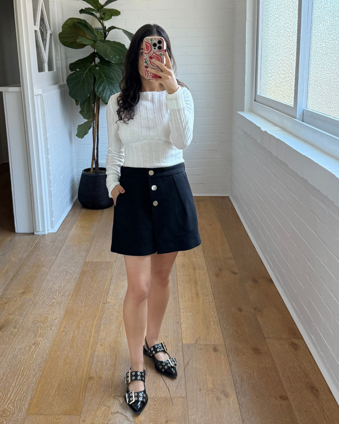 Maje Black Structured Skort - Size 38 (AU 10)