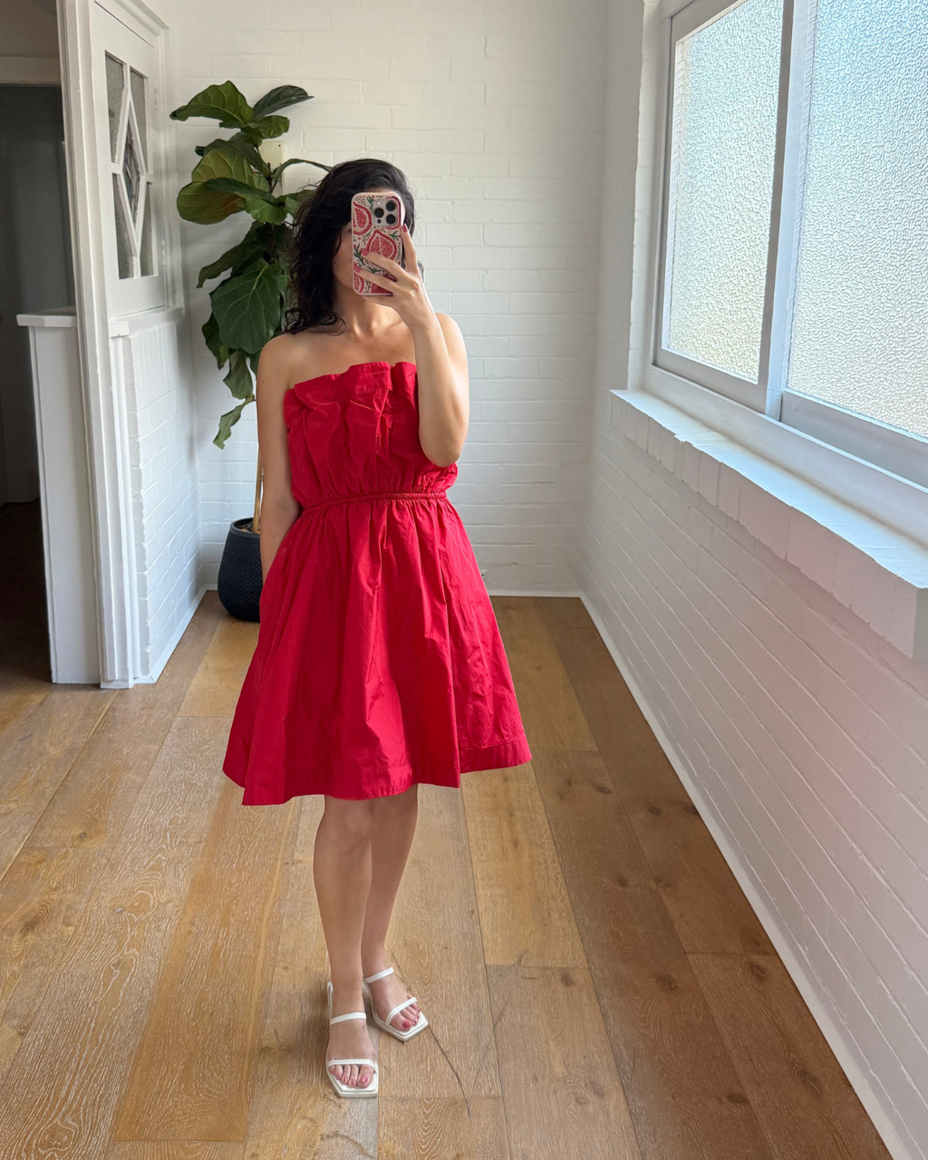 Anthropologie Ruffled Taffeta Mini Dress - Large