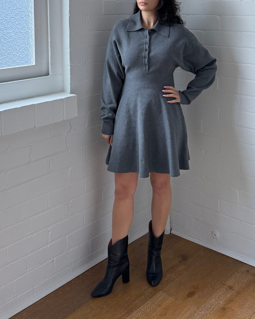 Helsa Saffron Mini Knit Dress - Size Small