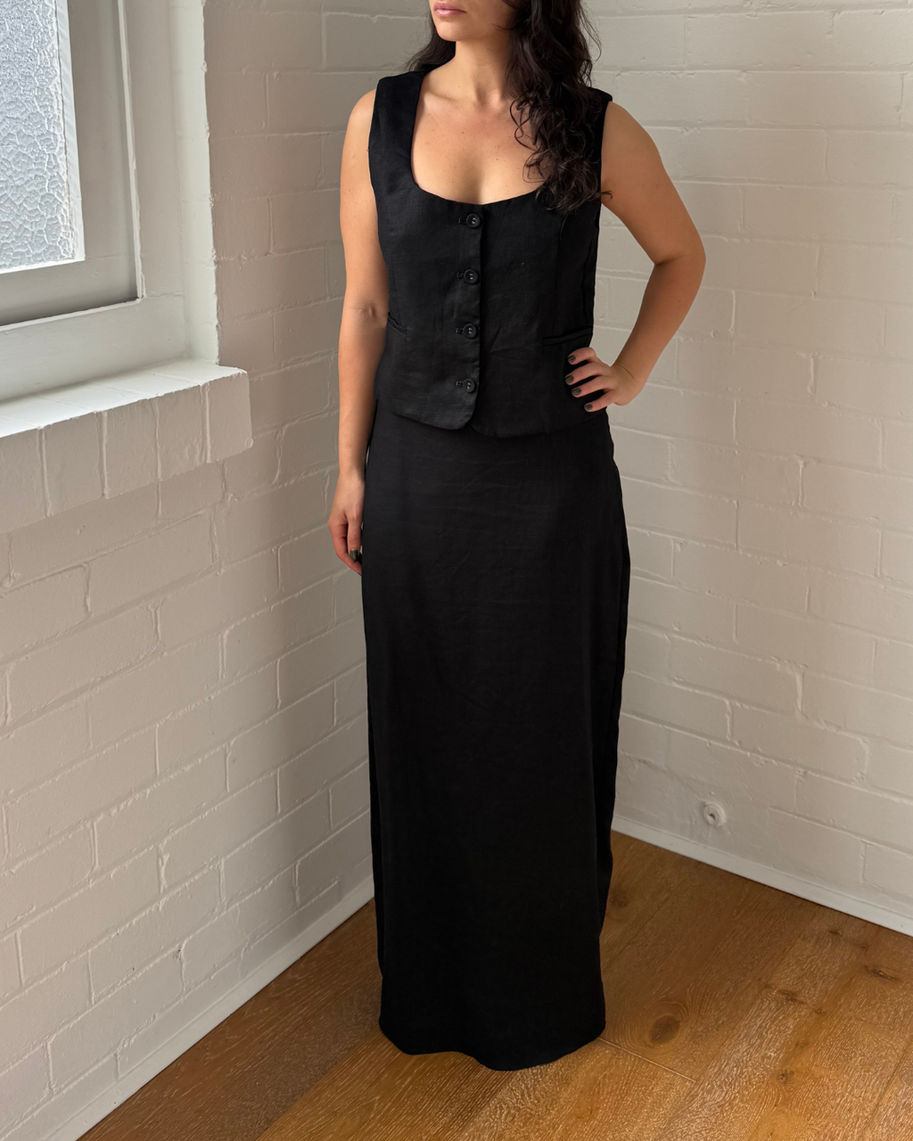 Dissh Linen Vest & Maxi Skirt Set - Size 10/12