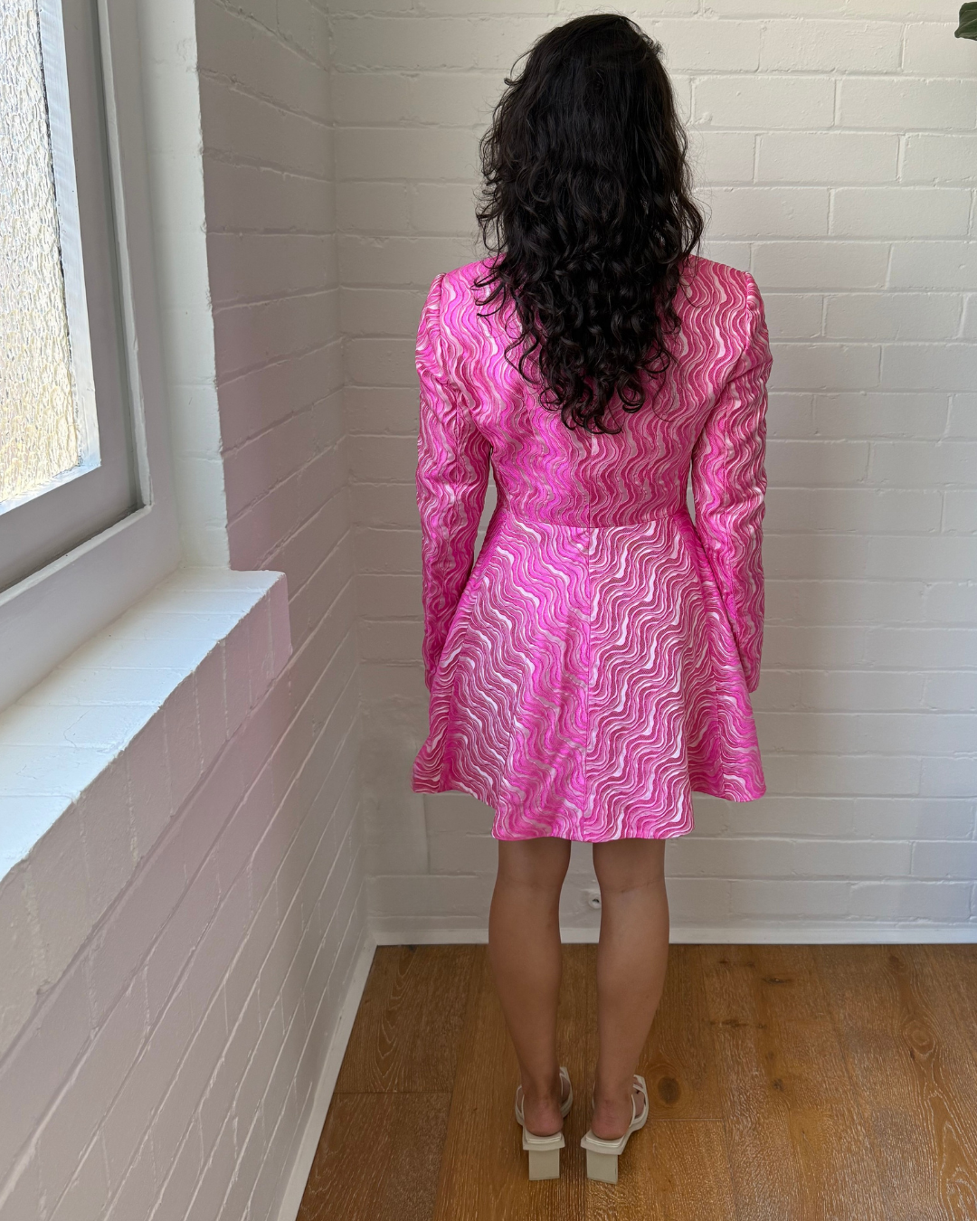 Rotate Pink Jacquard Blazer Dress - Size 10