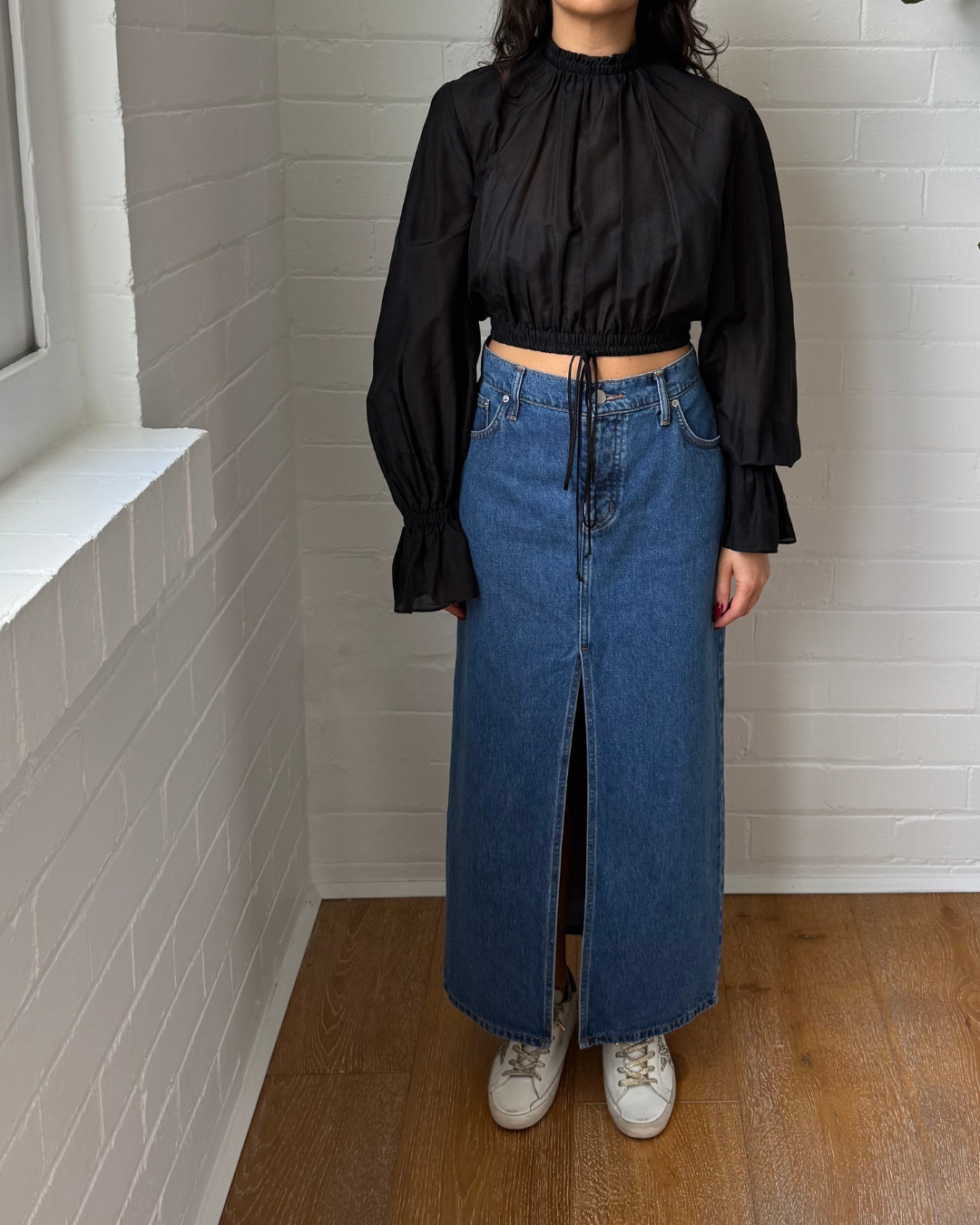 St Agni Denim Split Skirt- Size 29 (AU 11)