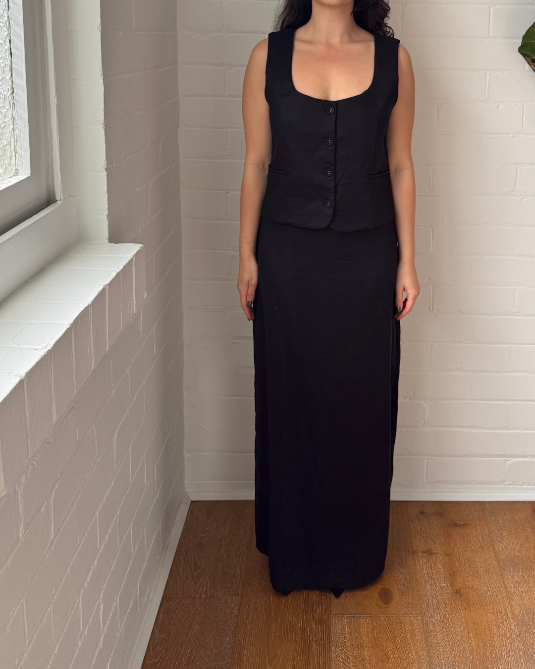 Dissh Linen Vest & Maxi Skirt Set - Size 10/12