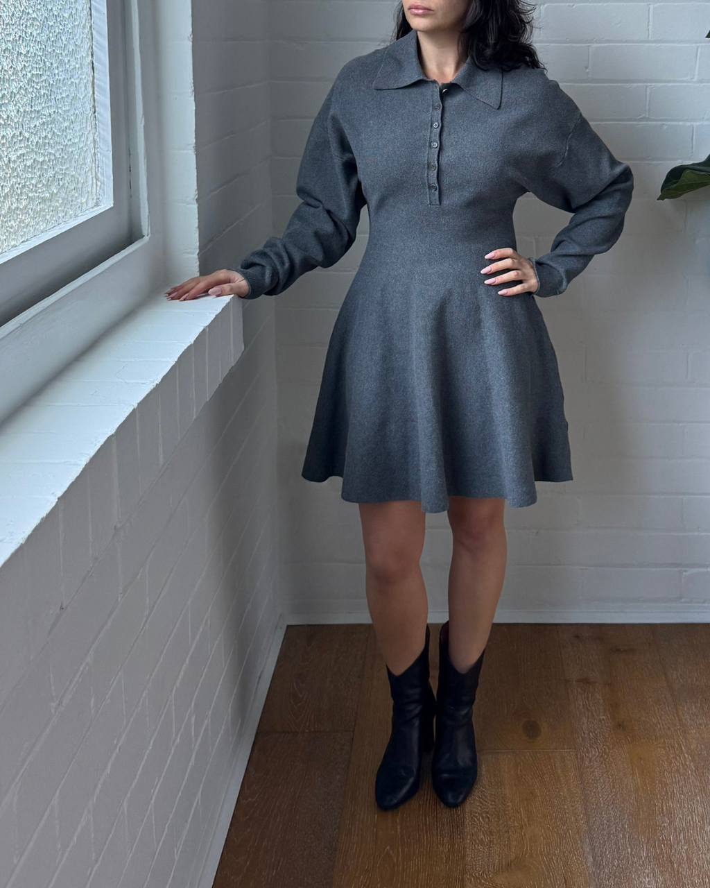 Helsa Saffron Mini Knit Dress - Size Small