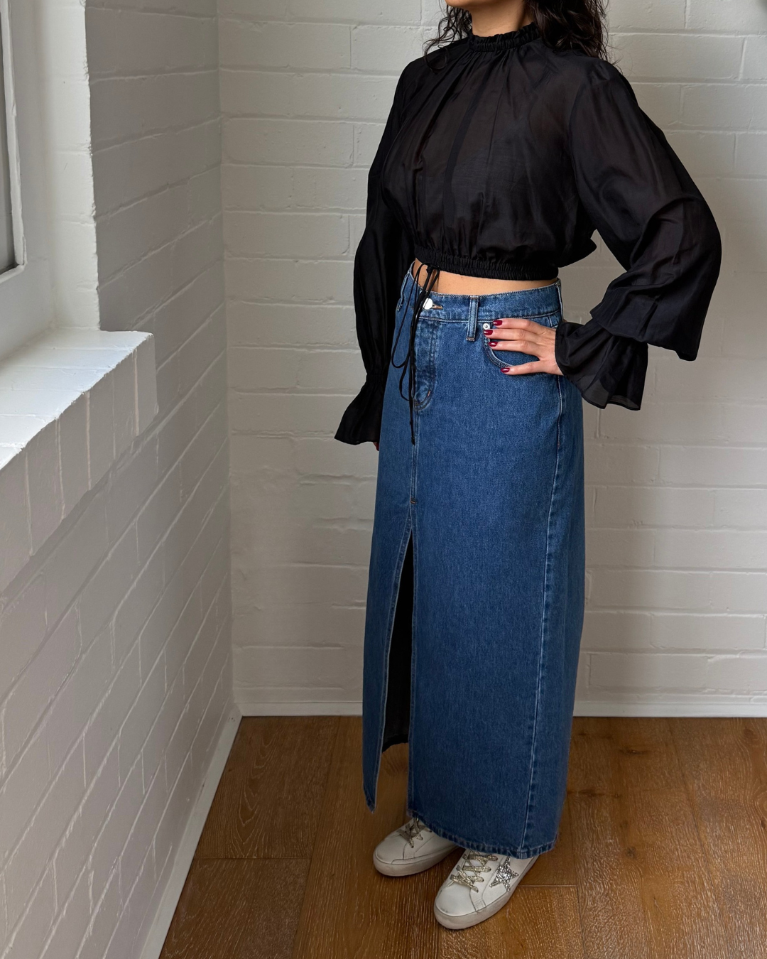 Bec & Bridge Black Crop Top - Size 10