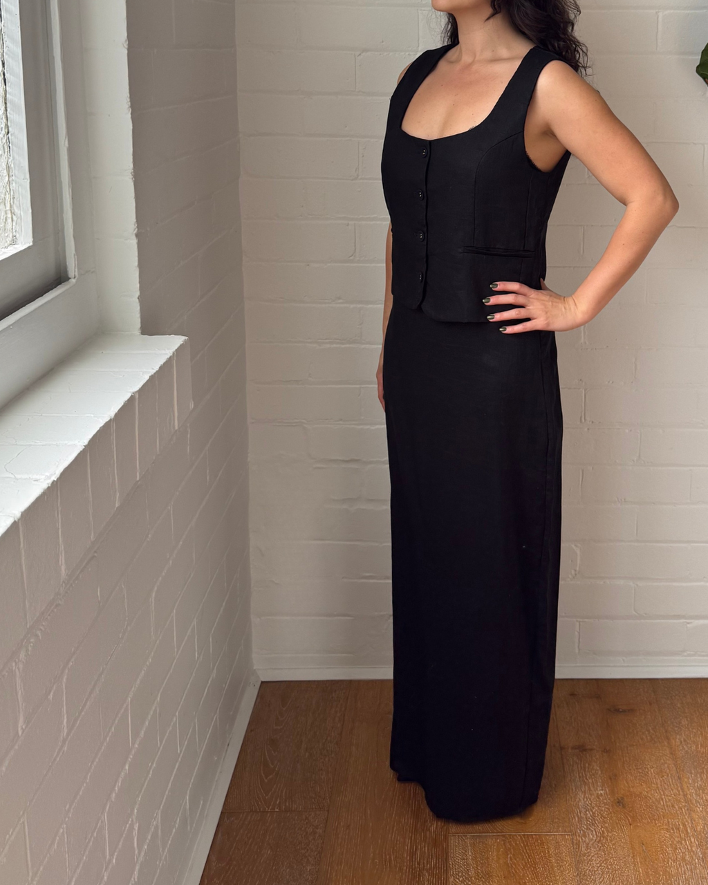 Dissh Linen Vest & Maxi Skirt Set - Size 10/12