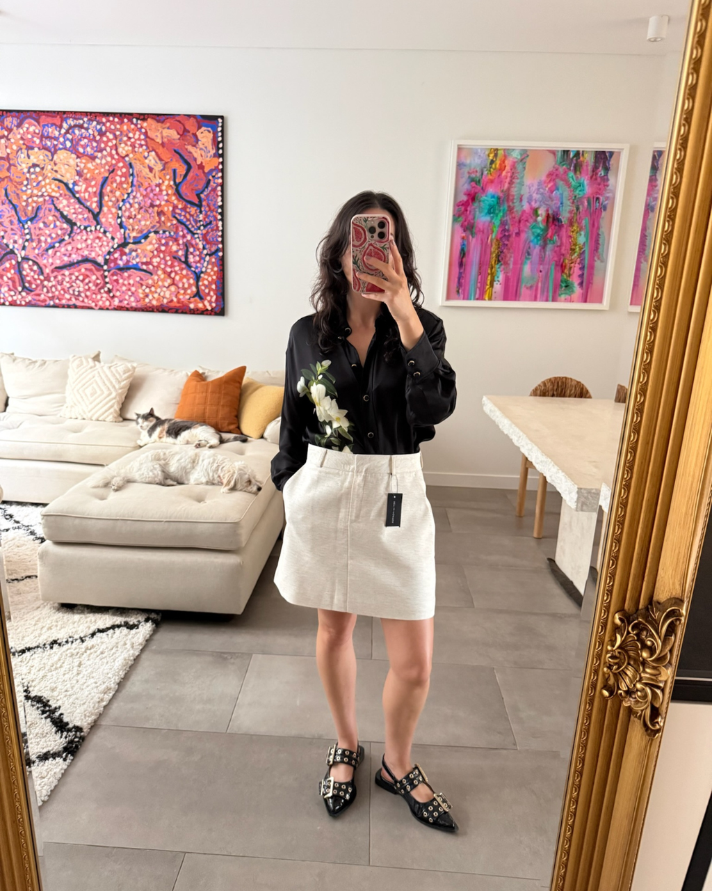 Frankie Shop Isle Linen Mini Skirt - Size Medium