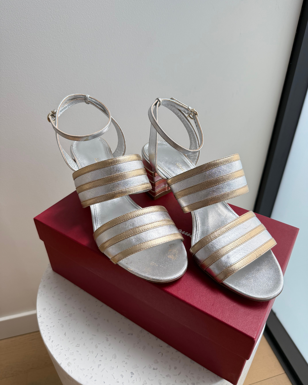 Salvatore Ferragamo Diandra Heeled Sandals - Size 10.5