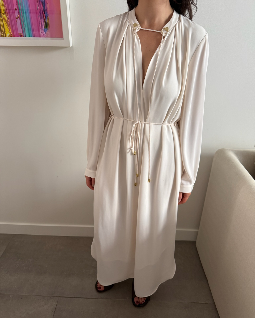 Zimmermann Cream Long Sleeve Dress - Size 2 (AU 10)