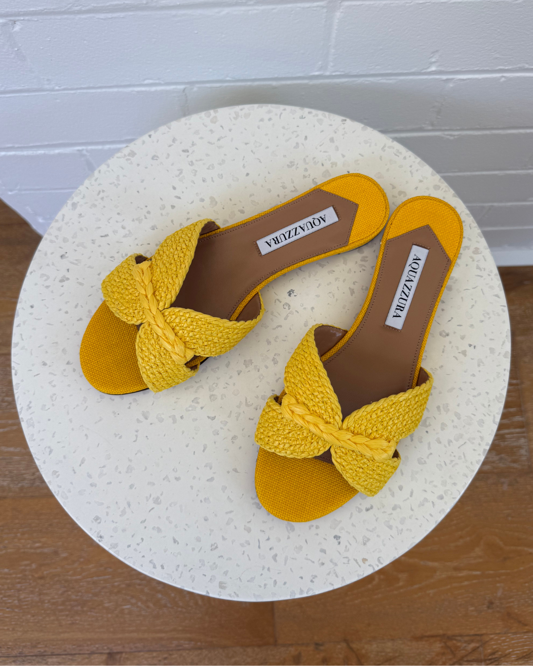 Aquazzura Rope Raffia Slides - Size 37