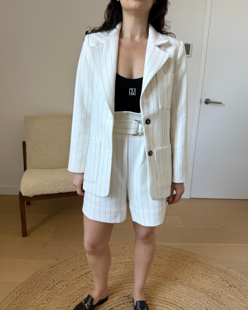 Ganni Pinstripe Suit Set - Size 34 (AU 6-8)