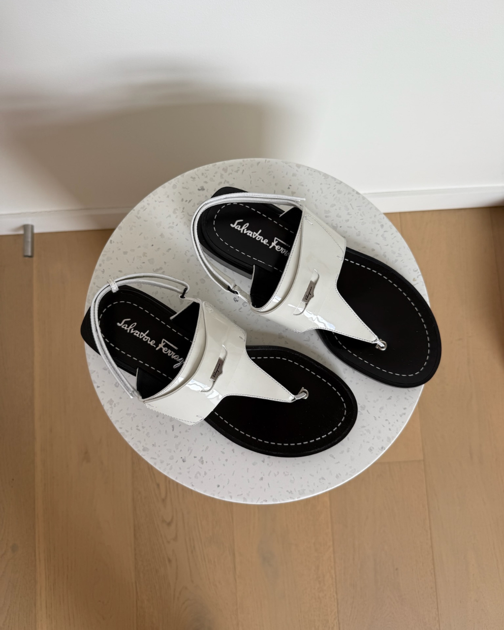 Salvatore Ferragamo Nya Leather Sandal - Size AU 10