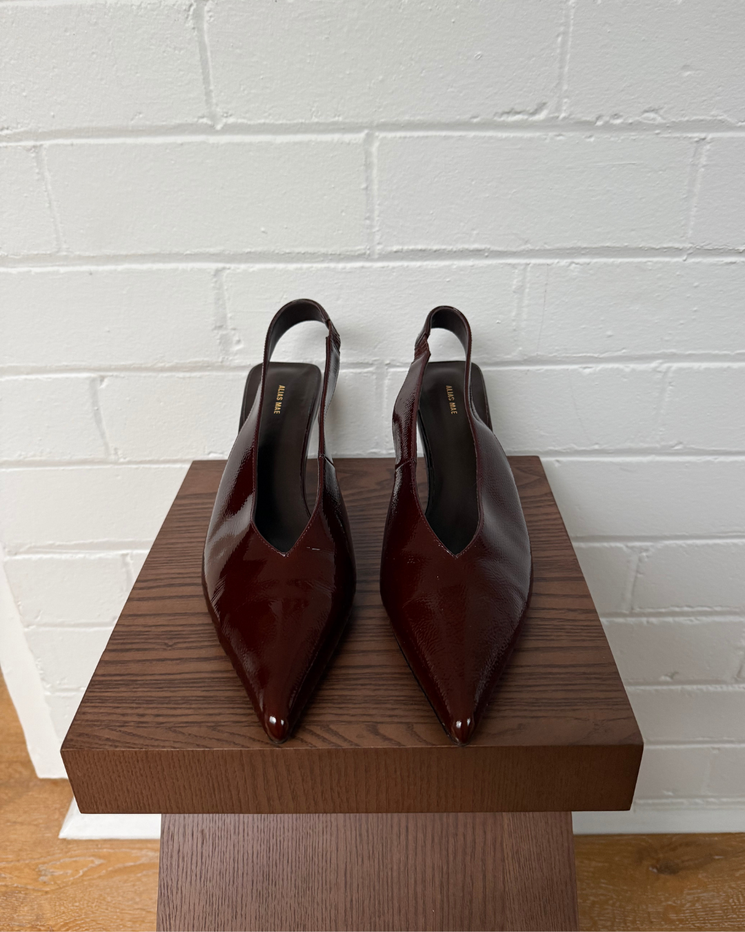 Alias Mae Frankie Slingbacks Choc Leather - Size 42