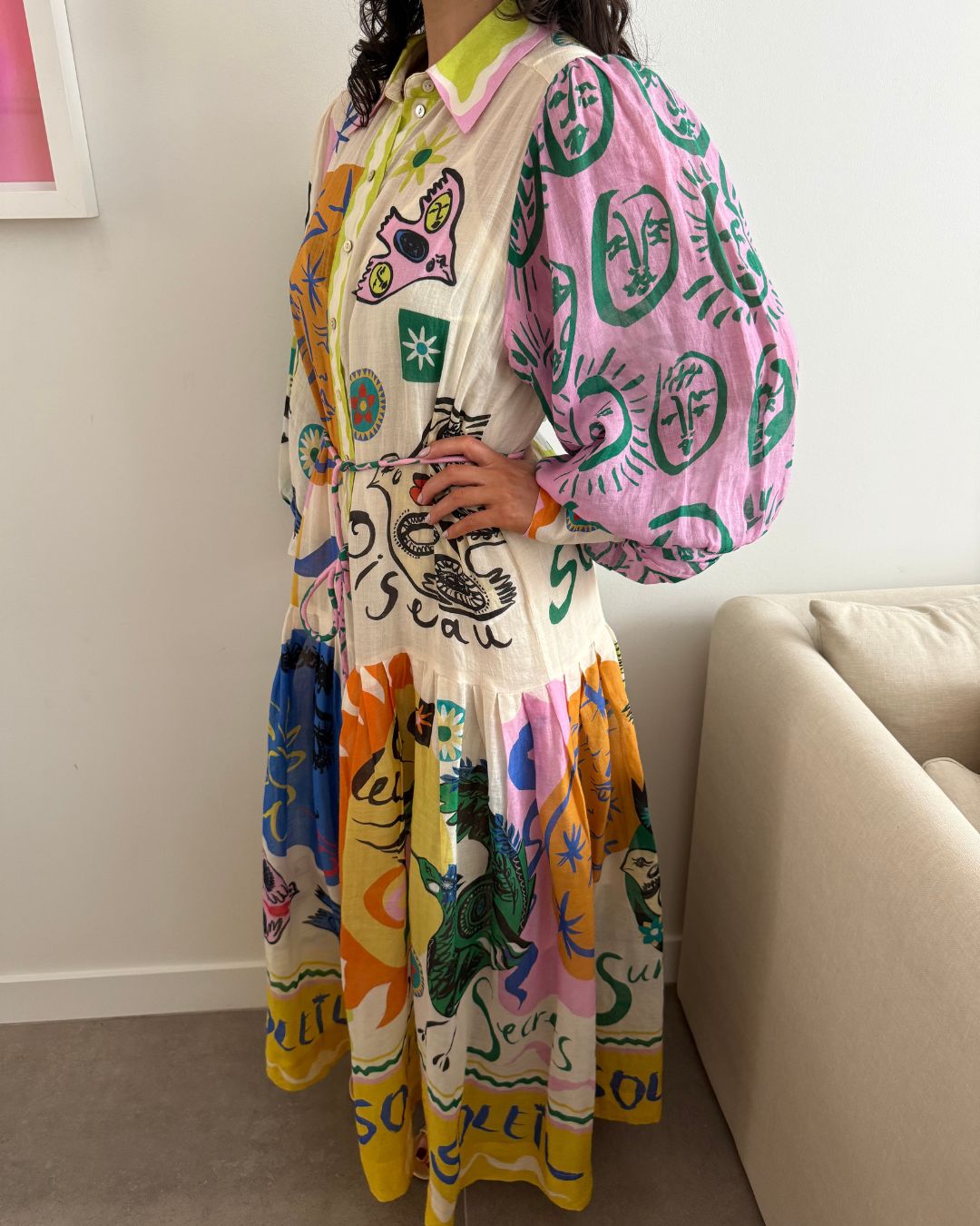 Alemais Soleil Patchwork Shirtdress - Size 10