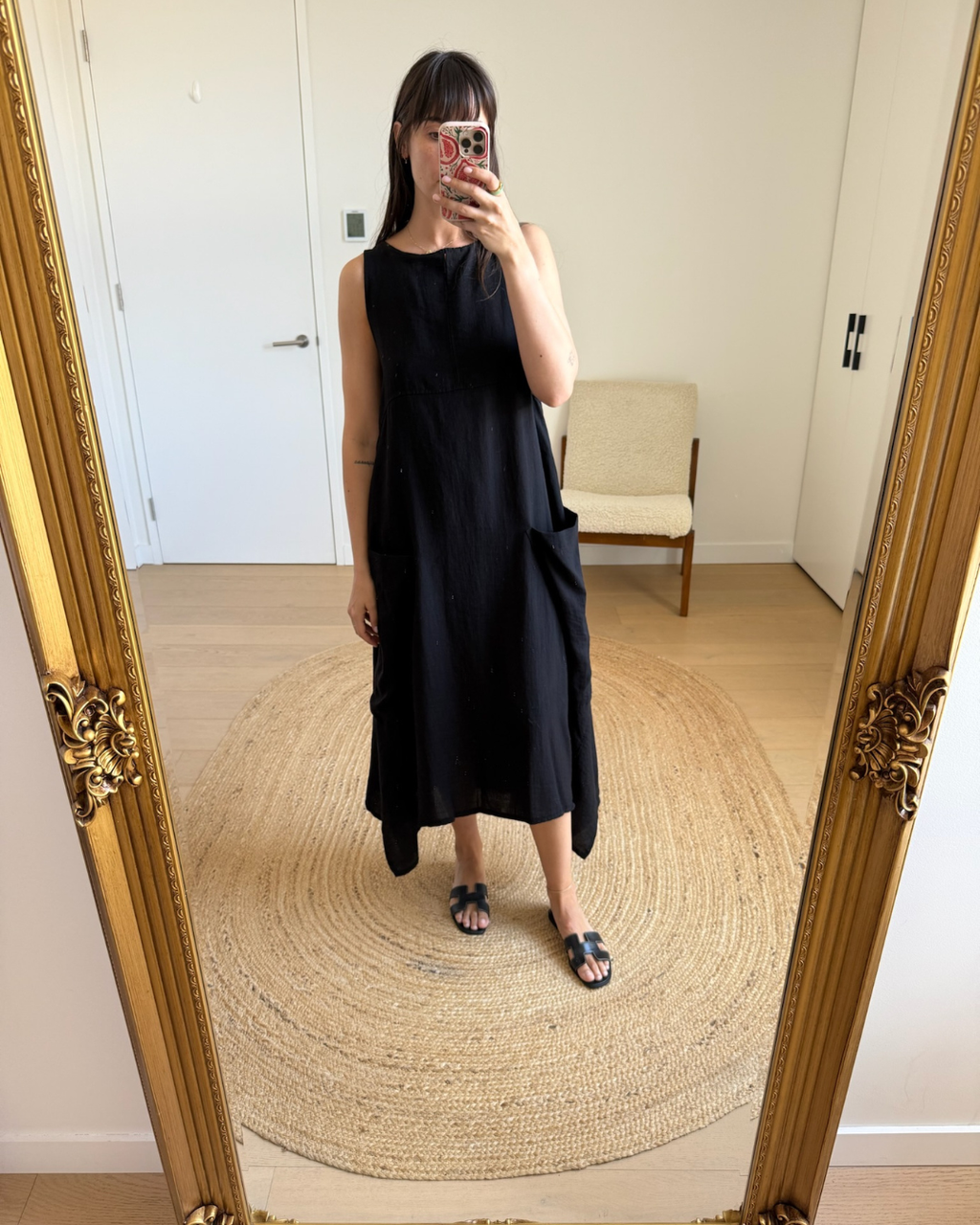 Eva Tralala Black Flowy Dress - Size 2 (AU 10-12)