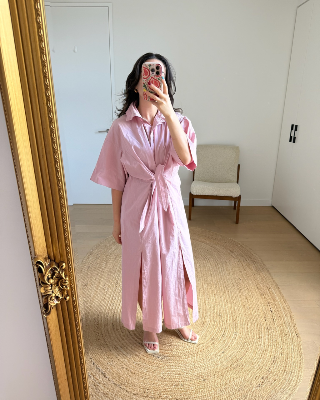 KITX Pink Wrap Shirt Dress - Size Small