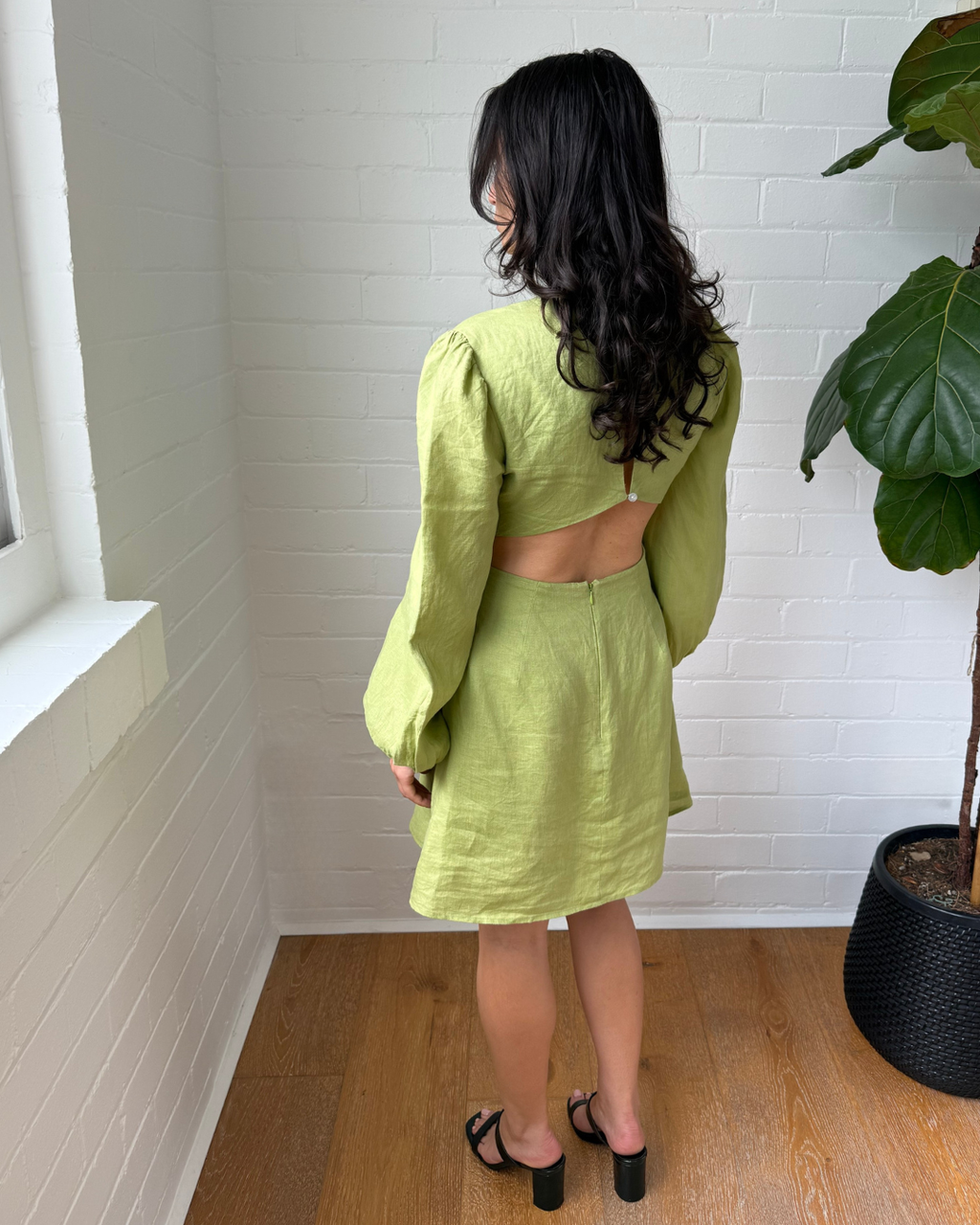 The Wolf Gang Safi Linen Cut Out Dress - Size 8