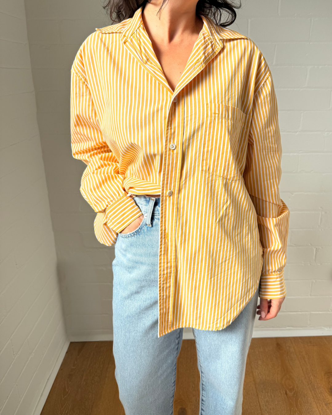 Matteau Oversized Striped Cotton Poplin Shirt - Size 1 (AU 6-8)