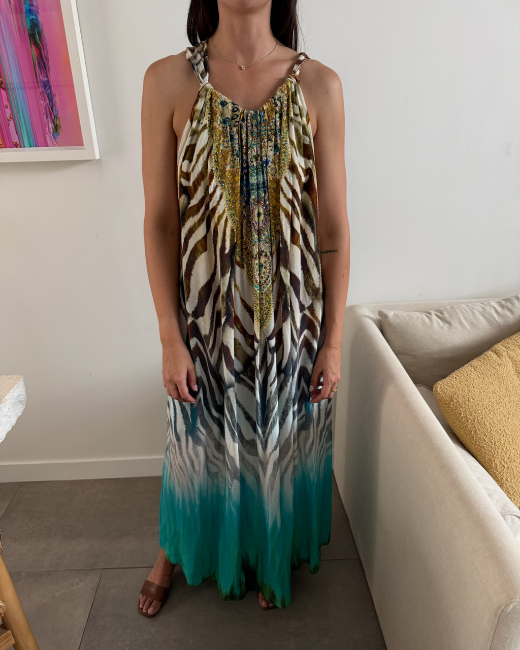 Camilla Savannah Drawstring Maxi Dress - Size O/S