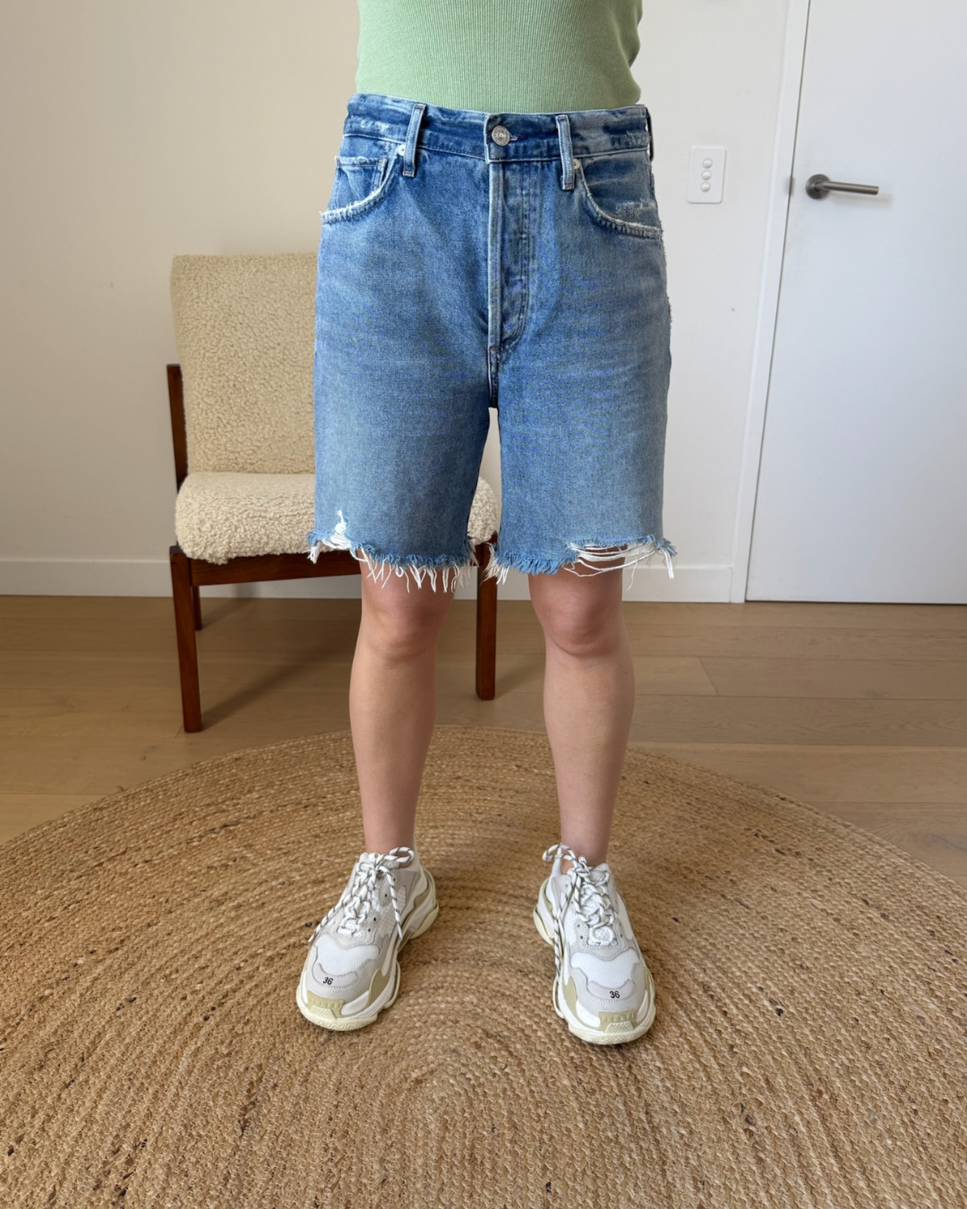 Citizens of Humanity Camilla Frayed Hem Denim Shorts - Size 26