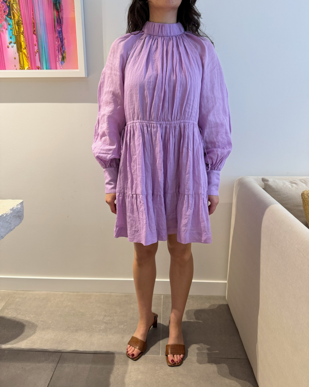 Hansen & Gretel Ulla Longsleeve Mini Dress - Size 6-8