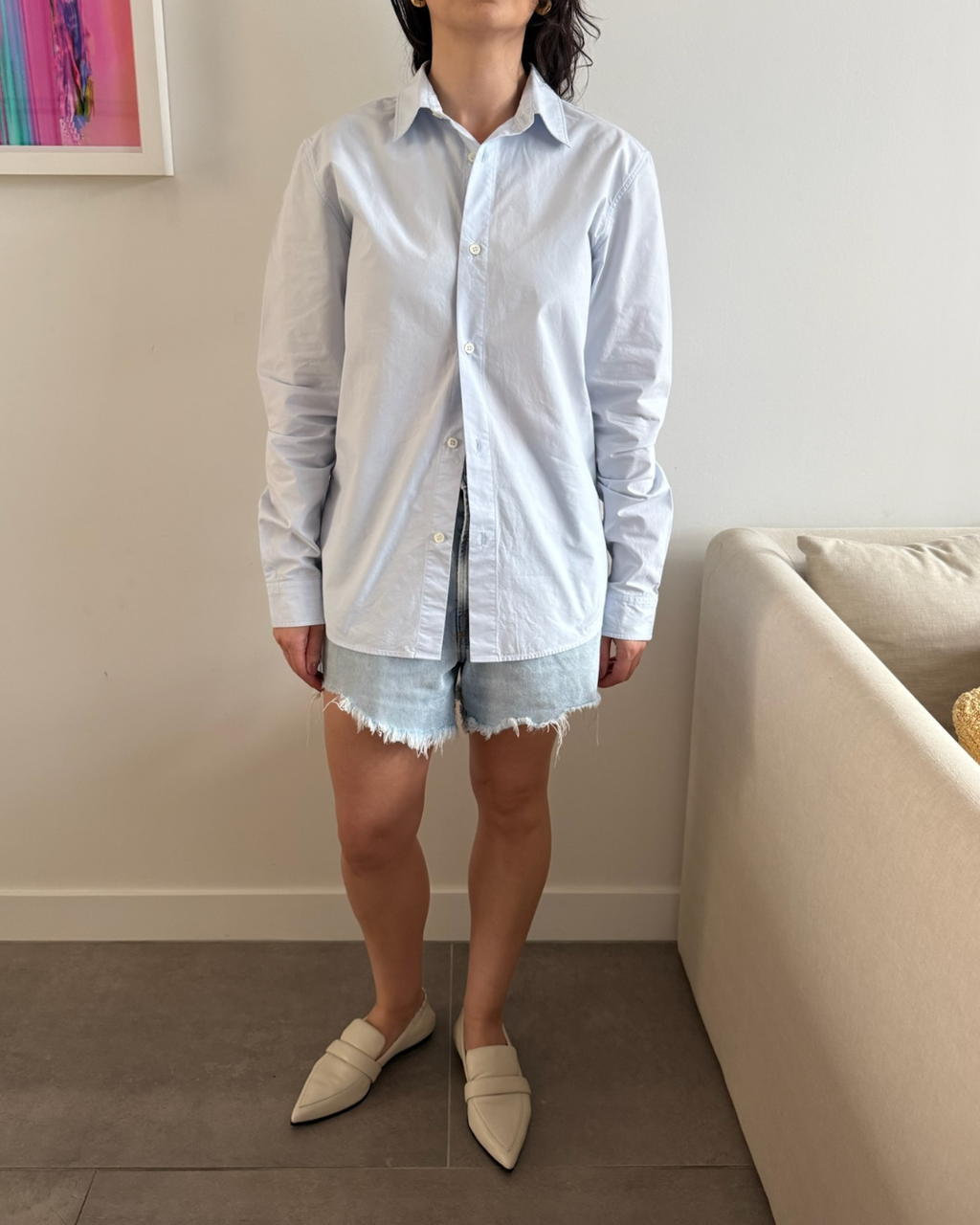 A.P.C Long Sleeve Shirt Blue - Size XS