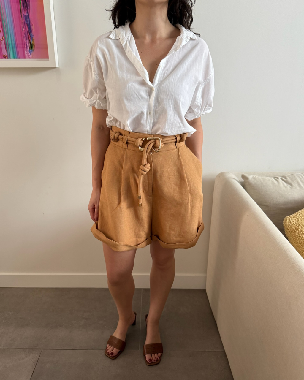 Acler Corsica Belted Shorts - Size 8