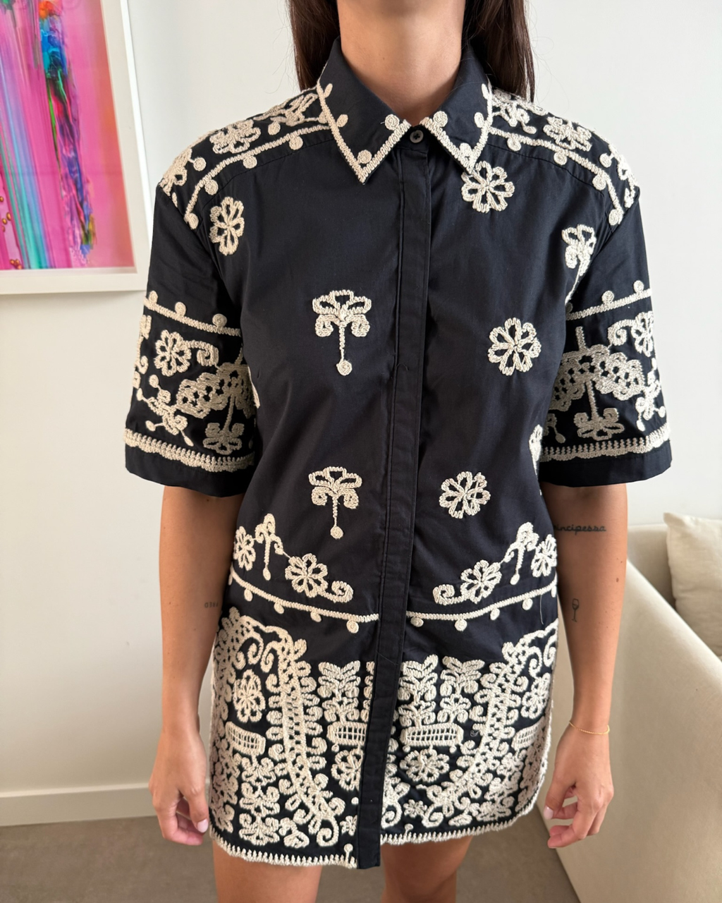 Anthropologie Maeve Short Sleeve Mini Dress - Size XS