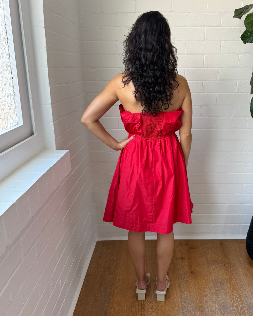 Anthropologie Ruffled Taffeta Mini Dress - Large