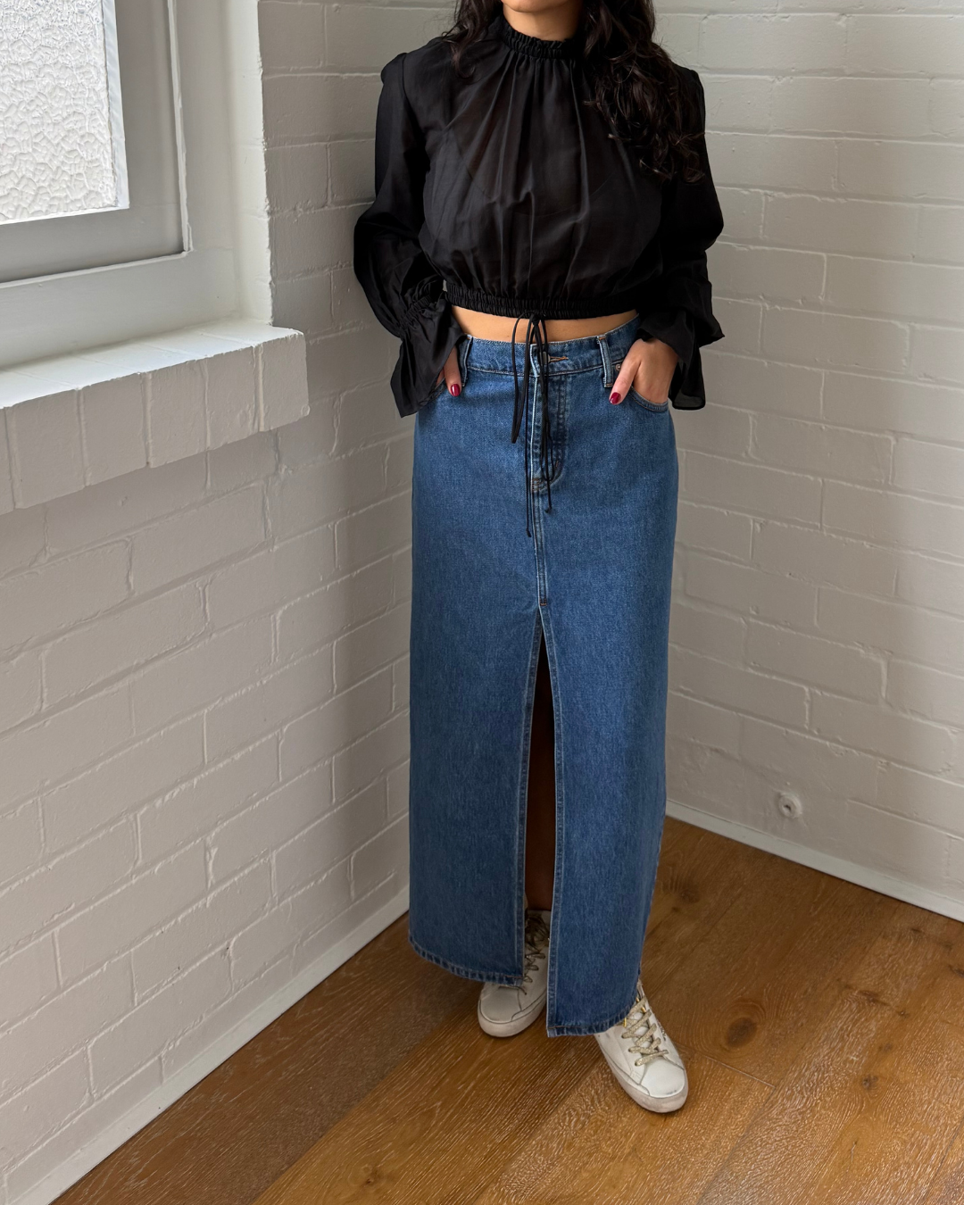 St Agni Denim Split Skirt- Size 29 (AU 11)