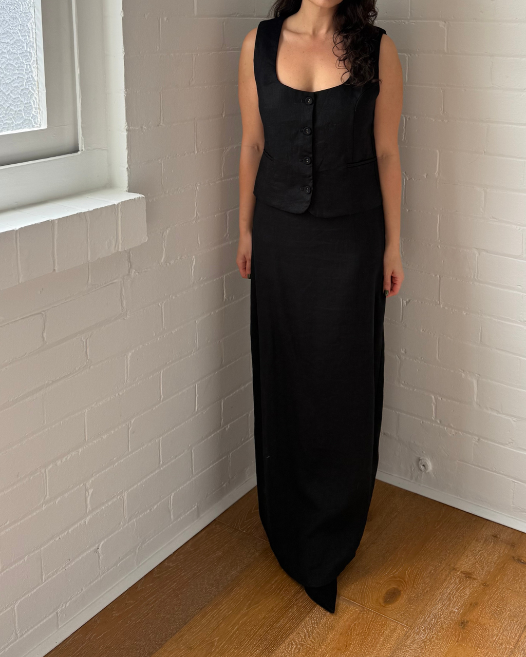 Dissh Linen Vest & Maxi Skirt Set - Size 10/12