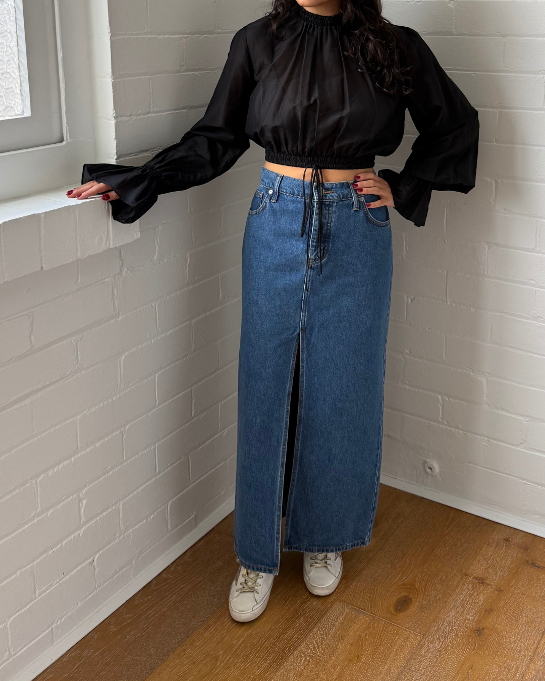 St Agni Denim Split Skirt- Size 29 (AU 11)