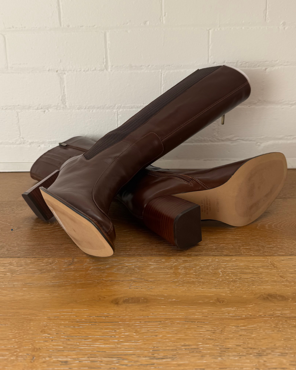 Jo Mercer Divine Dark Choc Leather Boots - Size 41