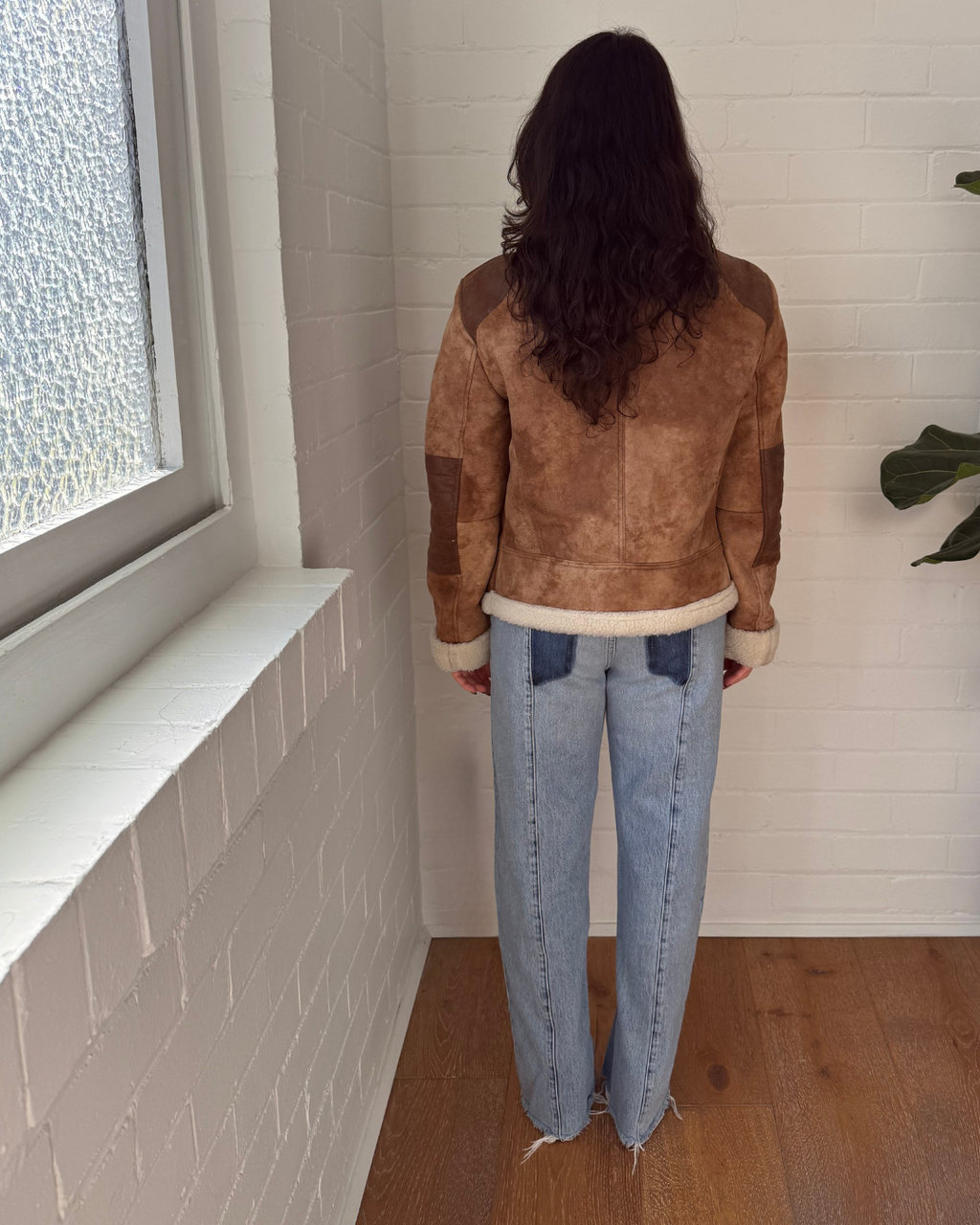 Kai Aakmann Faux Shearling Aviator Jacket - Size Medium