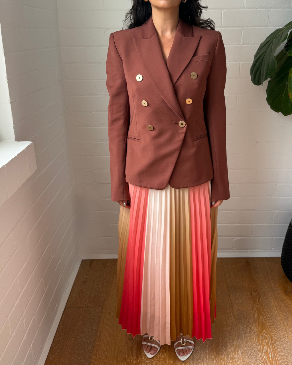 Maje Junin Pleated Chiffon Skirt - Size 1 (AU 8-10)