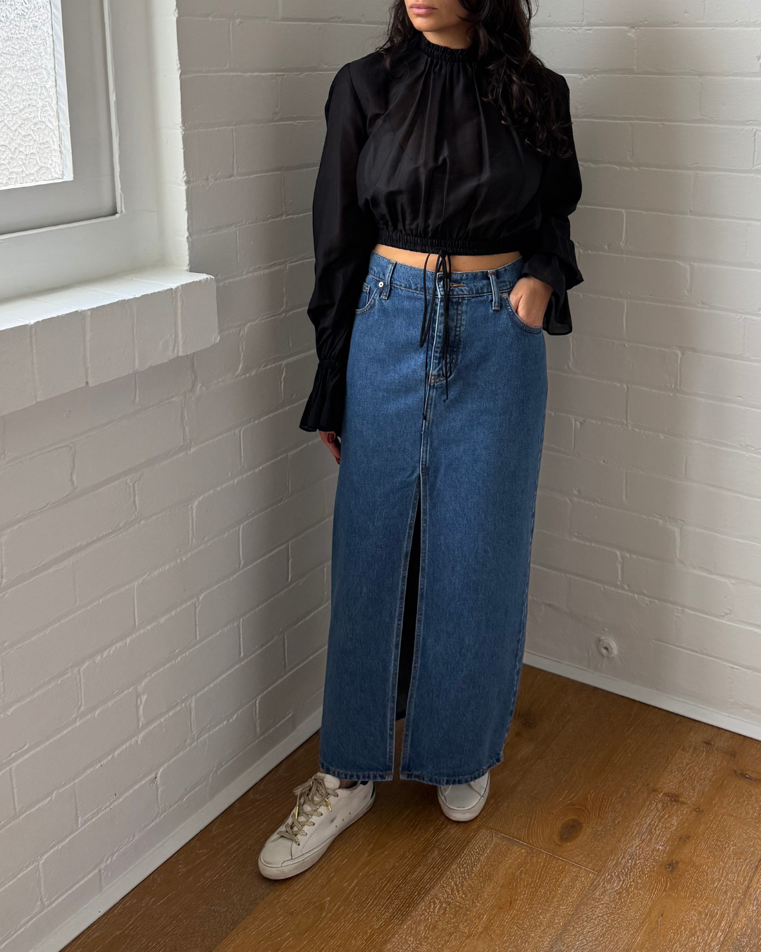 St Agni Denim Split Skirt- Size 29 (AU 11)