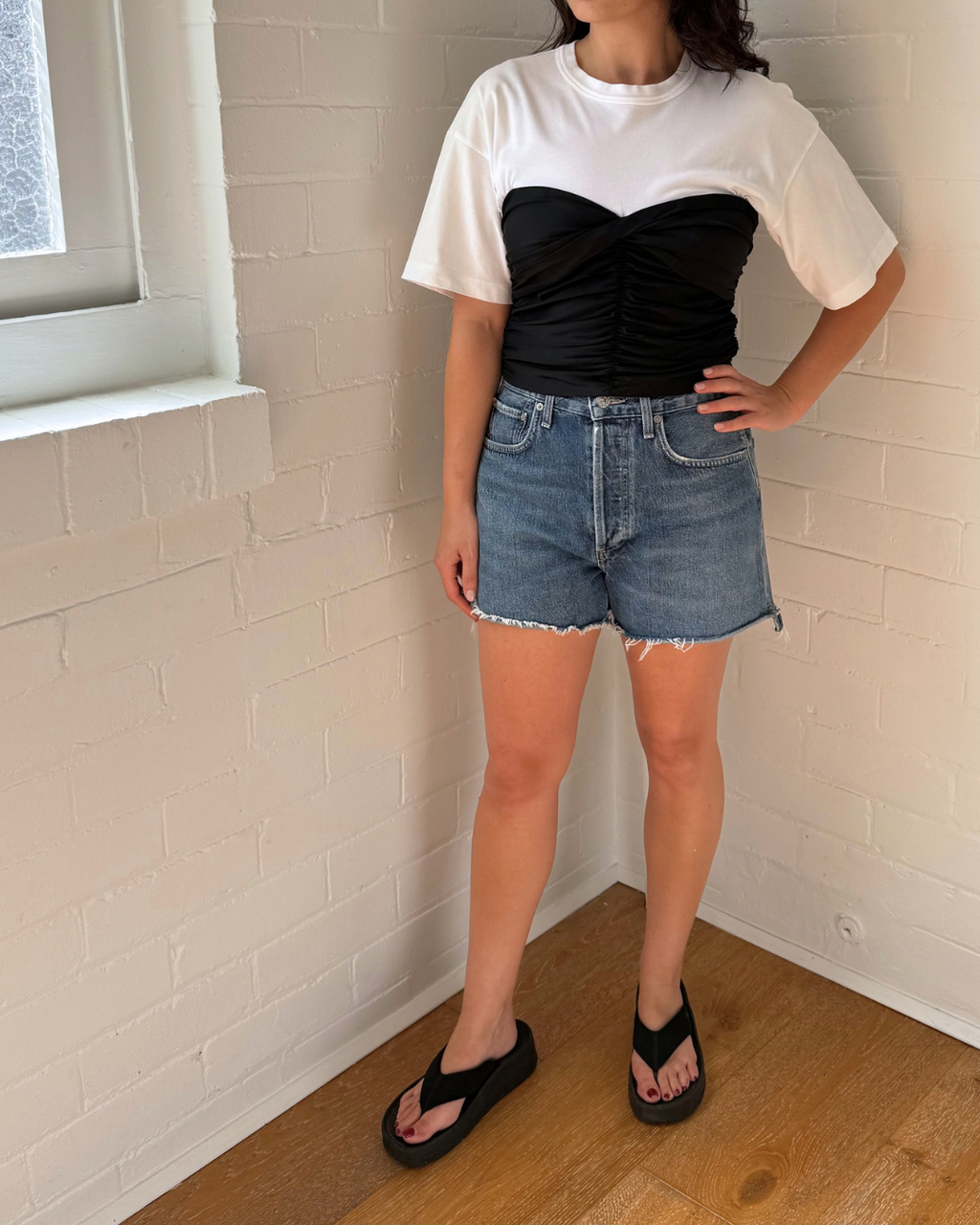 Alexander Wang Ruched Bodycon Top  - Size Medium